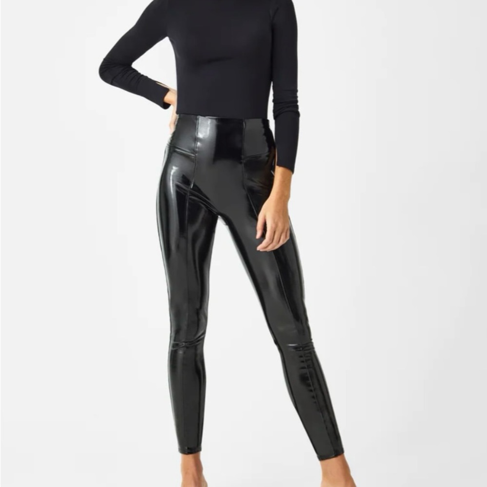 NWT SPANX Faux Patent Leather Leggings Tall